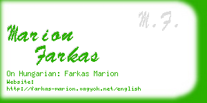 marion farkas business card